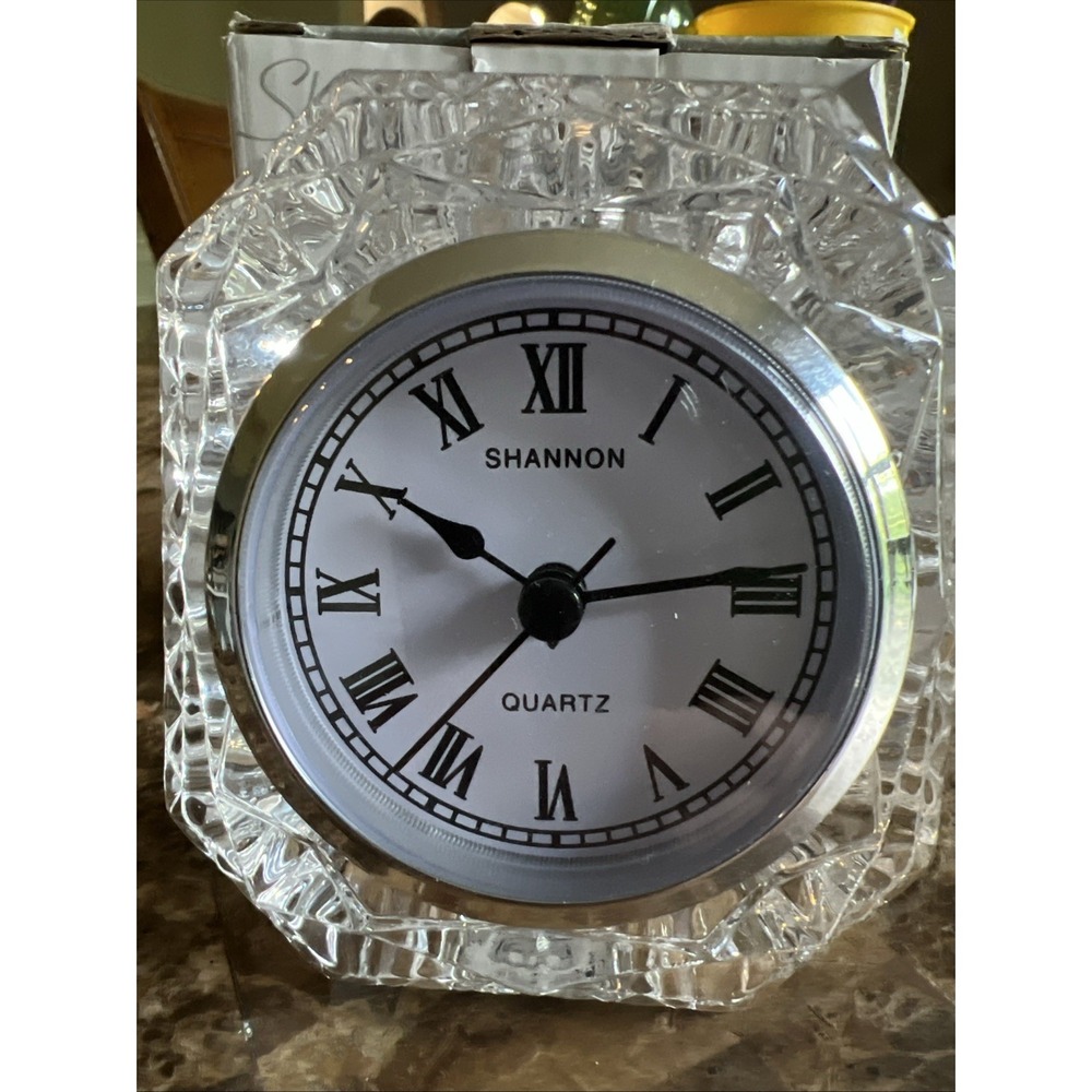 Shannon By Godinger Crystal Emerald Clock Desk Tested